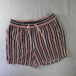 Polo Ralph Lauren Men's Medium‎ Striped Swim Shorts Green Polo Pony Beach Pool